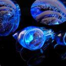 Blue Bird of Happiness paperweight set - signed Ron Ray 1991 - Cobalt blue - Vintage love bird figurine - wedding gift - gardener gift