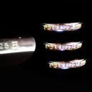 Genuine 3 Diamond wedding band - religious gold cross -  engagement ring - promise sweetheart anniversary sterling silver band size 6 1/2