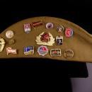 Vintage German Cap - khaki military wool hat - soviet hatpins - military ccccp cap - hammer sickle