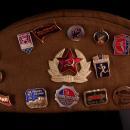 Vintage German Cap - khaki military wool hat - soviet hatpins - military ccccp cap - hammer sickle