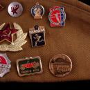 Vintage German Cap - khaki military wool hat - soviet hatpins - military ccccp cap - hammer sickle