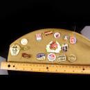 Vintage German Cap - khaki military wool hat - soviet hatpins - military ccccp cap - hammer sickle