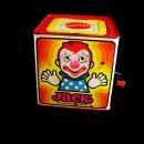 Vintage Jack in the box - Musical vintage toy - Mattel clown toy - Ted Duncan animated childrens toy - music box - pop goes the weasel