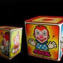 Vintage Jack in the box - Musical vintage toy - Mattel clown toy - Ted Duncan animated childrens toy - music box - pop goes the weasel