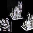 crystal castle figurine - miniature crystal pink rhinestone palace - Persian wedding palace - Cinderella wedding