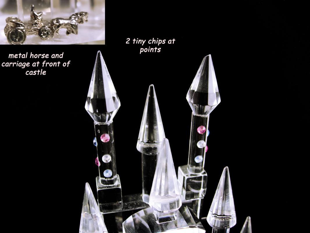 crystal castle figurine - miniature crystal pink rhinestone palace - Persian wedding palace - Cinderella wedding