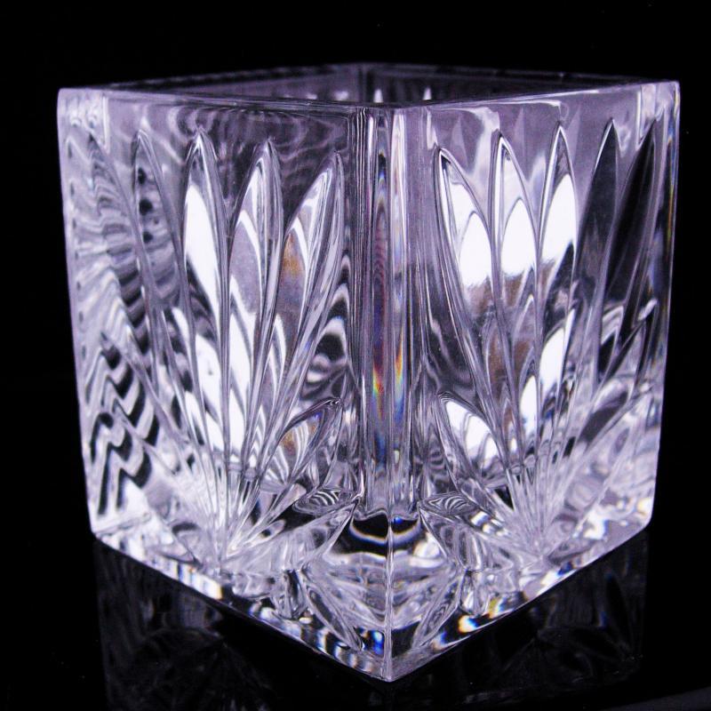 Wedding gift - waterford Crystal - religious cross votive - 2000 AD - irish crystal candle holder - christian gift