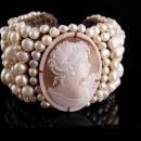 LARGE Italian Pearl Bracelet - Amedeo carved cameo - Baroque pearl cuff -  Wedding Bridal bracelet Pearl  - Genuine pearl bracelet