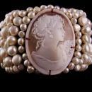 LARGE Italian Pearl Bracelet - Amedeo carved cameo - Baroque pearl cuff -  Wedding Bridal bracelet Pearl  - Genuine pearl bracelet