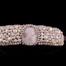 LARGE Italian Pearl Bracelet - Amedeo carved cameo - Baroque pearl cuff -  Wedding Bridal bracelet Pearl  - Genuine pearl bracelet