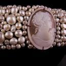 LARGE Italian Pearl Bracelet - Amedeo carved cameo - Baroque pearl cuff -  Wedding Bridal bracelet Pearl  - Genuine pearl bracelet