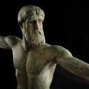 Antique nude Zeus statue -  - Vintage Mythology statue - architectural salvage - art deco statue - mt olympus statue