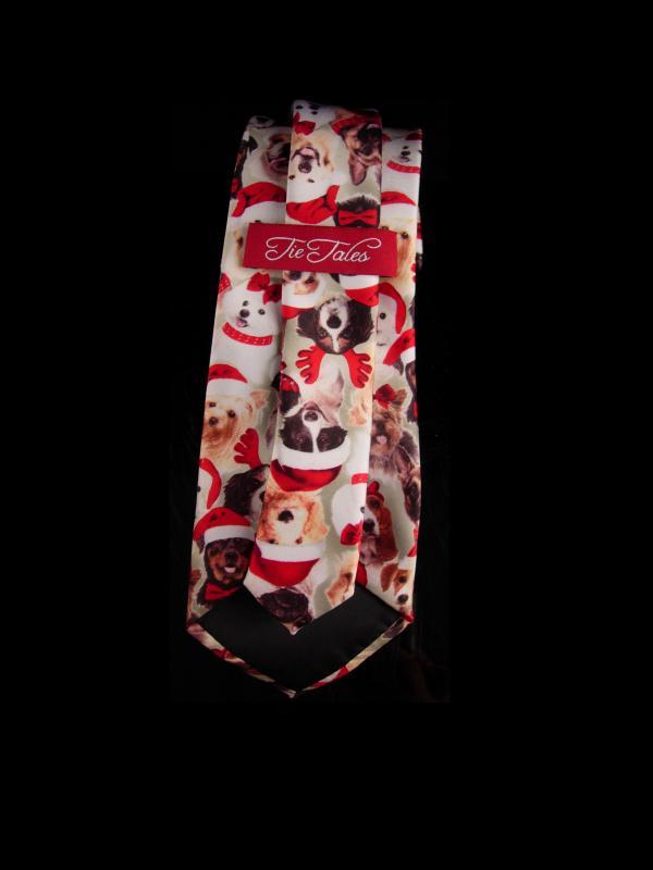 Mens Christmas Dog Tie - Bulldog pug - Spaniel - golden retriever - bichon Poodle- Gift for dad - new puppy gift -German shepherd - 58