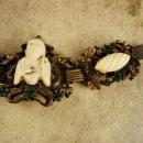 Vintage Selro Selini Dragon Bracelet - medieval Buddha head - Chinese figural jewelry - asian estate bracelet - oriental bracelet