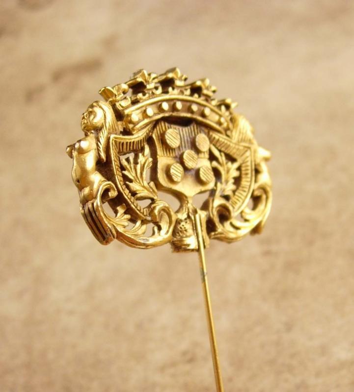 Antique style Nude Nouveau stickpin - Denicola Goddess head - masthead bust Victorian style jewelry - couture mens lapel - womens stickpin
