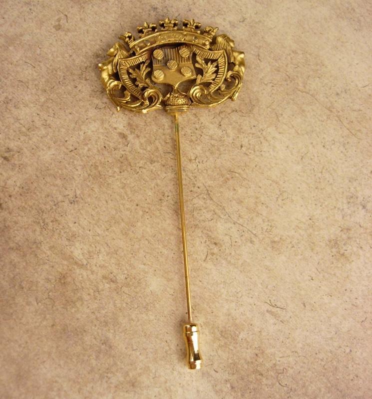 Antique style Nude Nouveau stickpin - Denicola Goddess head - masthead bust Victorian style jewelry - couture mens lapel - womens stickpin