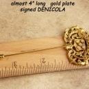 Antique style Nude Nouveau stickpin - Denicola Goddess head - masthead bust Victorian style jewelry - couture mens lapel - womens stickpin