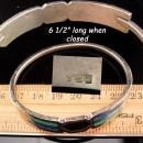 GORGEOUS Indian Bracelet - hinged sterling bangle - turquoise and enamel - mosaic design - silver Mexico jewelry - gift for her