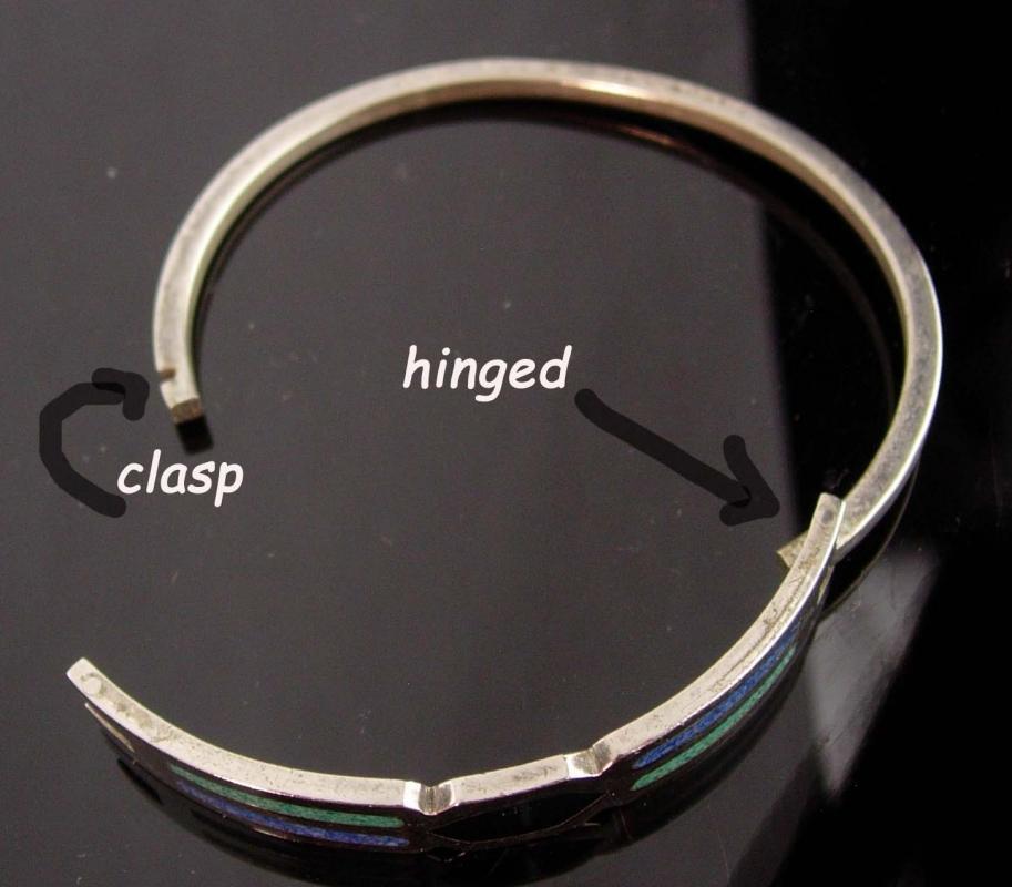 GORGEOUS Indian Bracelet - hinged sterling bangle - turquoise and enamel - mosaic design - silver Mexico jewelry - gift for her