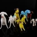 Vintage tiny glass dogs - miniature animal blown glass figurines - 9 dogs - gift for mom - dog lover set