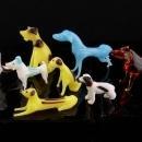 Vintage tiny glass dogs - miniature animal blown glass figurines - 9 dogs - gift for mom - dog lover set