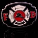 FireFighter Buckle - red black enamel Vintage Fireman buckle belt buckle - Fire truck mens cool gift fireman gift