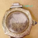 Antique art deco swiss watch - etched design wristwatch - Silver adjustable band - not running - ladies bracelet - SMALL 5 1/2