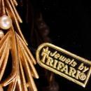 Crown Trifari with original tag Brooch - Vintage couture pearl Flower pin - rhinestone statement jewelry - gift for mom - anniversary gift for her