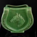 Vintage Irish Gift - Horse shoe vase - good luck gift - housewarming gift - green horse racing vase gift
