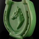 Vintage Irish Gift - Horse shoe vase - good luck gift - housewarming gift - green horse racing vase gift