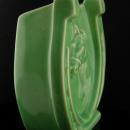 Vintage Irish Gift - Horse shoe vase - good luck gift - housewarming gift - green horse racing vase gift