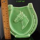 Vintage Irish Gift - Horse shoe vase - good luck gift - housewarming gift - green horse racing vase gift