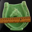 Vintage Irish Gift - Horse shoe vase - good luck gift - housewarming gift - green horse racing vase gift