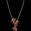 Designer Bob Mackie necklace - Vintage Monet Necklace - Couture Harlequin holiday brooch - Red Enamel Reindeer pin -  Gift for mom