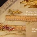 Designer Bob Mackie necklace - Vintage Monet Necklace - Couture Harlequin holiday brooch - Red Enamel Reindeer pin -  Gift for mom