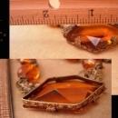 1920s Art Deco Necklace - golden topaz glass -  vintage czech choker - estate jewelry - anniversary gift