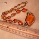 1920s Art Deco Necklace - golden topaz glass -  vintage czech choker - estate jewelry - anniversary gift