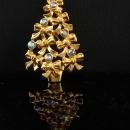 Vintage Christmas Tree brooch / Signed avon pin / Christmas gift for her / december birthday / aurora borealis rhinestone jewelry