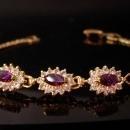 fancy faux Amethyst bracelet - Vintage rhinestone jewelry - February Birthday - Purple birthstone - aquarius gift