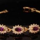 fancy faux Amethyst bracelet - Vintage rhinestone jewelry - February Birthday - Purple birthstone - aquarius gift