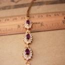 fancy faux Amethyst bracelet - Vintage rhinestone jewelry - February Birthday - Purple birthstone - aquarius gift
