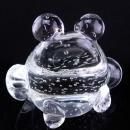 Vintage Hand blown glass FROG Paperweight - controlled bubbles paperweight - frog lover gift -  Gardener -  Figural gift - anniversary gift