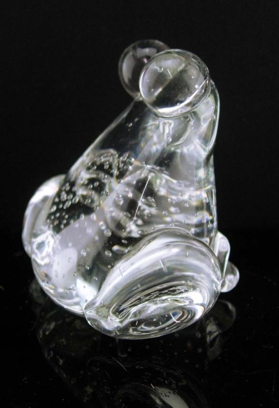 Vintage Hand blown glass FROG Paperweight - controlled bubbles paperweight - frog lover gift - Gardener - Figural gift - anniversary gift