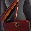 Chinese Painted Jewelry Box - Asian Geisha - Oriental Mirror trinket case - antique style laquer casket - keepsake jewelry case Vintage box