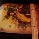 Chinese Painted Jewelry Box - Asian Geisha - Oriental Mirror trinket case - antique style laquer casket - keepsake jewelry case Vintage box