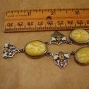 Vintage art deco necklace - enamel & faux star sapphire glass - yellow glass wedding jewelry antique choker