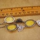 Vintage art deco necklace - enamel & faux star sapphire glass - yellow glass wedding jewelry antique choker