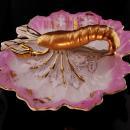 Antique large German Lobster Dish - pink serving dish - Fisherman gift - Little Taste of Maine - seafood restaurant - Victorian porcelain