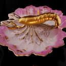 Antique large German Lobster Dish - pink serving dish - Fisherman gift - Little Taste of Maine - seafood restaurant - Victorian porcelain