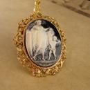 LARGE Goddess Cameo necklace - GORGEOUS antique style cameo brooch - portrait pendant - gift for her - anniversary gift - estate jewelry